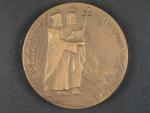 Sv. Cyril, sv. Metoděj, sv. Benedikt, bronz, průměr 70 mm, patroni Evropy