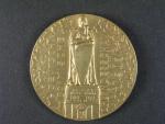 Bronzová pamětní medaile arcivévoda Karel F.J. protektor Německo České zemské výstavy v Chomutově 1913, průměr 60 mm