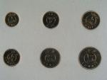 Sada zlatých mincí 1 - 100 Fils, váha celkem 43,24 g, ryzost 916/1000, velice malý náklad