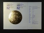 100.000.000 Kč 2019 100.let česko-slovenské koruny, mosazný autorský odražek, náklad 100 ks pro reprezentační účely ČNB, včetně certifikátu, průměr 53 mm