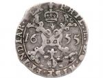 Španělské Nizozemí, Flandry, Philip IV., 1621-1665 - 1/4 Patagon 1655, K.M. 37_