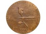 Knobloch Milan 1921 - AE medaile, William Shakespeare. Poprsí zleva, opis / růže, dýka, opis a letopočty 1564-1964. Bronz 75 mm, signováno M. K.nobloch