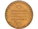 Záslužné - AE medaile b.l., Německá sekce Rady státní kultury pro Moravu, za zásluhy v oblasti zemědělství. Bronz 40 mm, 22,25 g, značeno V.O. (Viktor Oppenheimer), původní etue