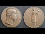 Rakousko (Austria), Pamětní bronzová medaile na 50 výročí založení císařské akademie ve Vídni 1911 , sign. R.Marschall, průměr 89 mm