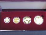 Sada zlatých mincí Karel IV., 1000 , 2500 , 5000 , 10000 Kč 1998, certifikáty, společná etue, bezvadný stav