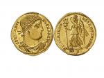 CONSTANTINUS I. (307 - 337) Augustus (307 - 337), Solidus, 332 - 333, Thessalonica. 4.49 g., CONSTANTI - NVS MAX AVG, VICTORIA CO - NSTANTINI AVG / T S, RIC VII, S. 525, 189. Depeyrot 15/2, krasný por