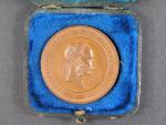 Rakousko Uhersko F.J.I. bronzová medaile Náhrada státu za hospodářské zásluhy, česká verze, 30.4 g. průměr 40,3 mm, orig. etue