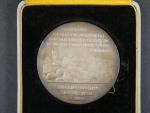 Pamětní medaile feldmarschal Erzherzog Friedrich 1914 Teschen, Ag 70,30 g, průměr 55.3 mm, originální etue