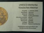 100 Euro 2006 G - Unesco - Weimar,  Au 0,999, 15,55 g (1/2 UNZ), náklad 350.000 ks, průměr 28 mm, certifikát, etue