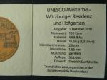 100 Euro 2010 F - Unesco - Würzburg,  Au 0,999, 15,55 g (1/2 UNZ), náklad 330.000 ks, průměr 28 mm, certifikát, etue