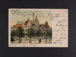 Liberec - barevná pohlednice, lázně císaře Františka Josefa, prošlá 1903