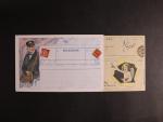 Telegramy - sestava 3 ks pohlednic z let 1908 - 36, zajímavé, použité i nepoužité