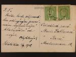 Střebětice, okr. Kroměříž, bar. pětiokénková pohlednice, použitá 1918