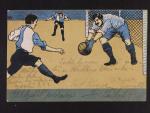 Fotbal - barevná litograf. pohl., dl. adresa, použitá 1901