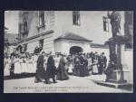 Ivanovice na Hané okr. Vyškov, král Ludvík Bavorský s chotí na návštěvě svých statků, prošlá 1914, odstraněná známka