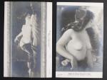 Akty - dvě jednobar. francouzské pohlednice Salon de L Ecole Francaise resp. Salon d Hiver 1909, nepoužité, lux. kvalita