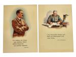 sestava 4 ks bar. litograf. s výroky význačných vojevůdců (Fürst von Bismarck, Jakob Fugger, Paul von Hindenburg, A.H.), nepoužité s pam. raz., lux. kvalita