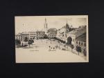 Králíky - Grulich - jednobar. pohlednice náměstí, použitá 1904, dobrá kvalita