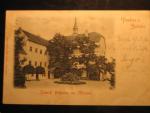 Bohutice u Mor. Krumlova, čb. pohlednice Zámek, prošlá 1903