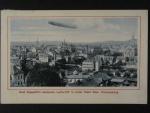 Liberec, vzducholoď Zeppelin nad městem, prošlá 1908