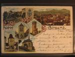 Beroun, bar. vícezáběrová litograf. pohl., prošlá 1898
