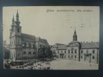 Brno Dominikánské nám., prošlá 1910, stržená zn., ohlý roh.